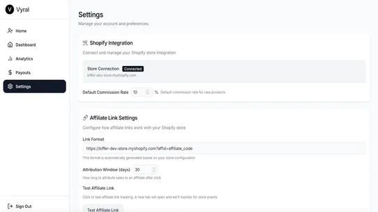 Vyral Affiliate Marketing App screenshot