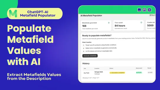 ChatGPT‑AI Metafield Populator screenshot
