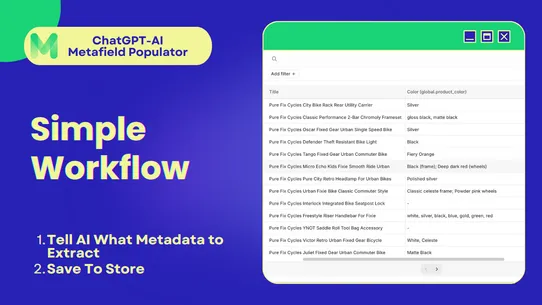 ChatGPT‑AI Metafield Populator screenshot