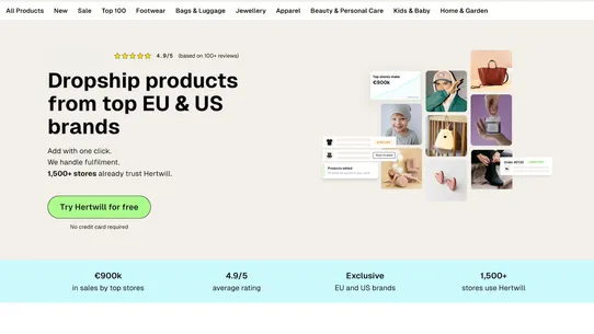 Hertwill: EU &amp; US Dropshipping screenshot