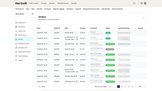 Hertwill: EU &amp; US Dropshipping screenshot