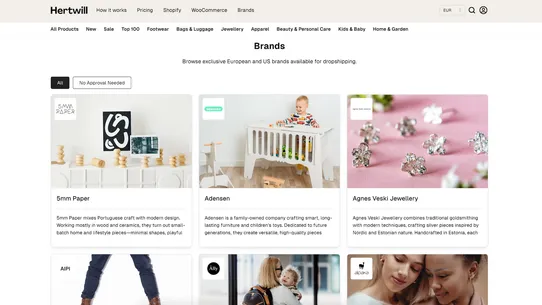 Hertwill: EU &amp; US Dropshipping screenshot