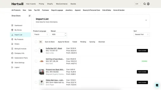 Hertwill: EU &amp; US Dropshipping screenshot