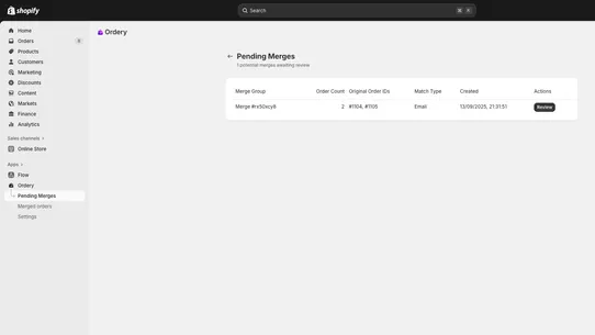 Ordery screenshot