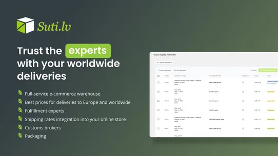 Suti.LV logistic order fulfill screenshot