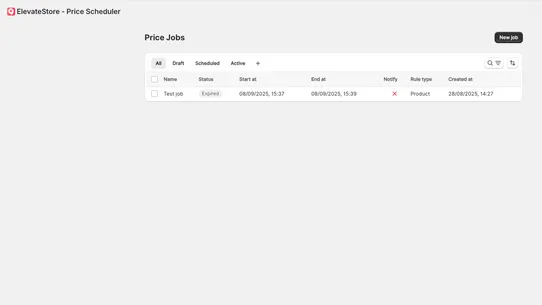 ElevateStore ‑ Price Scheduler screenshot