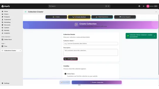 Axnivo‑Collection Create Edit screenshot