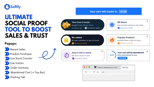Sales popup: Social Proof+Fomo screenshot