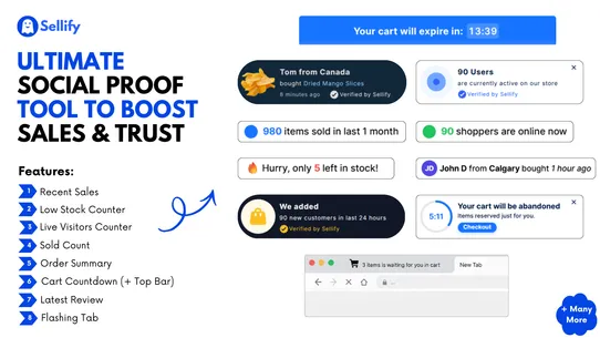 Sales pop up, Low Stock &amp; 10+ screenshot