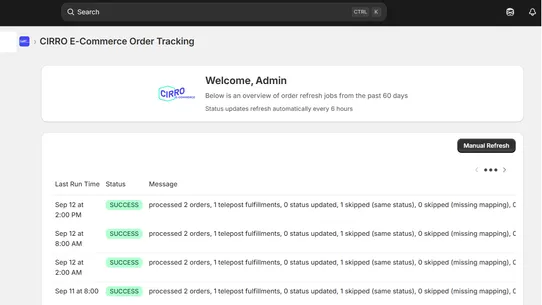 CIRRO E‑Commerce Tracking screenshot