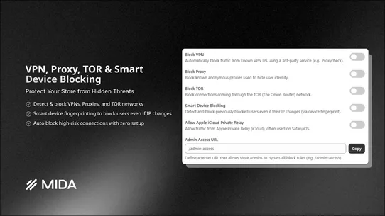 MIDA Fraud IP Blocker screenshot