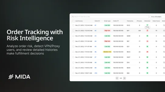 MIDA Fraud Filter, IP Blocker screenshot