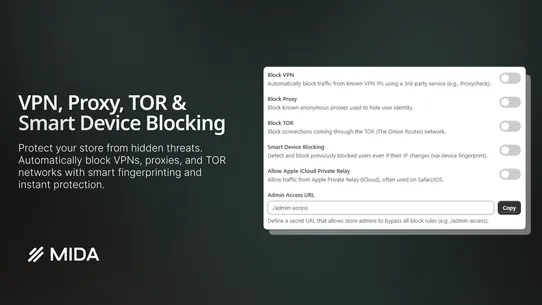 MIDA Fraud Filter, IP Blocker screenshot