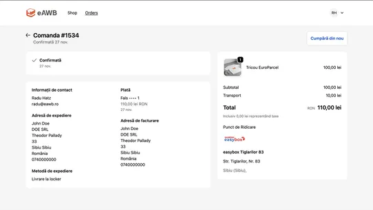 Europarcel screenshot