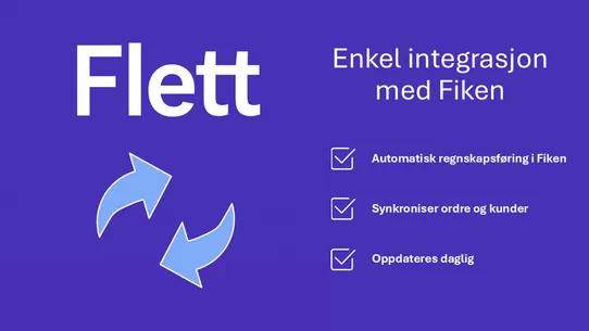 Flett: Fiken‑integrasjon screenshot