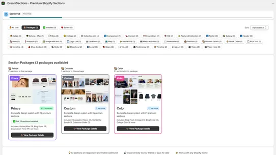 DreamSections screenshot
