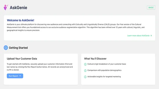 AskGenie Cultural Measurement screenshot