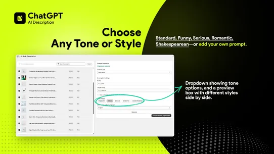 ChatGPT AI Description ‑ Bulk screenshot