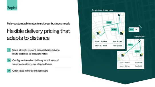 Zapiet ‑ Rates by Distance screenshot
