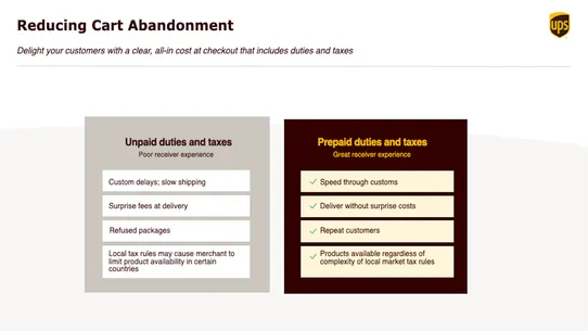 UPS Global Checkout screenshot