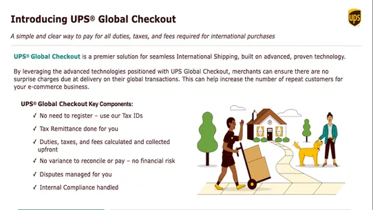 UPS Global Checkout screenshot