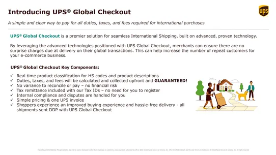 UPS Global Checkout screenshot