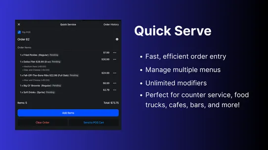 Flip POS screenshot