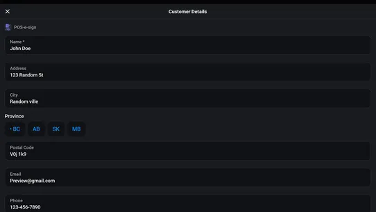 POS e‑sign screenshot