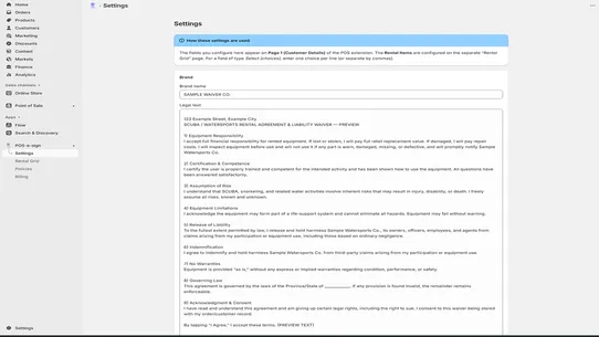POS e‑sign screenshot