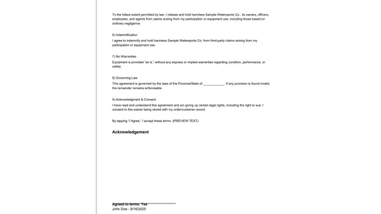 POS e‑sign screenshot
