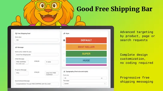 Good Free Shipping Bar screenshot
