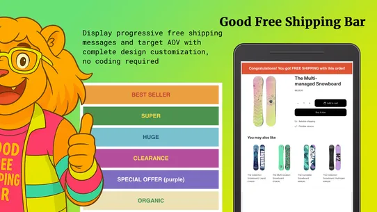 Good Free Shipping Bar screenshot