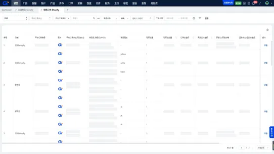 G+ ERP screenshot
