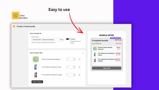 Vista Fixed Product Bundles screenshot