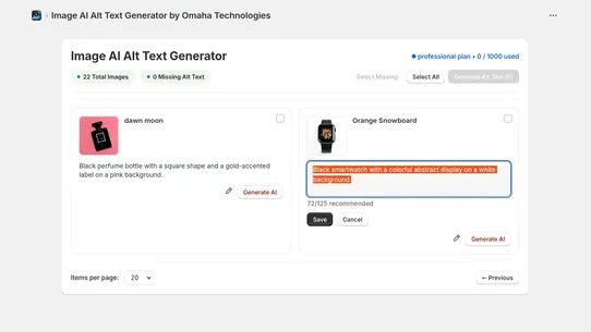 Omaha Labs Image Alt Text AI screenshot