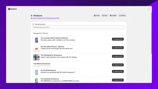 Optimo screenshot