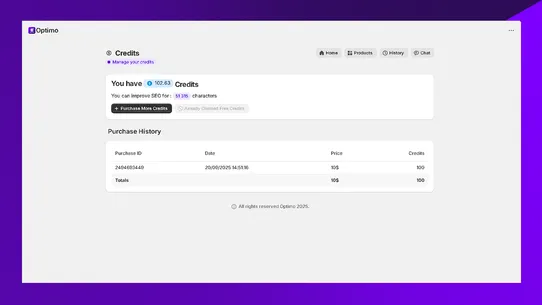 Optimo screenshot