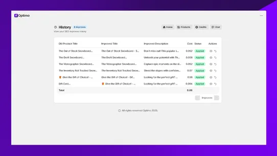 Optimo screenshot