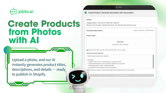 Jobto AI Product Description screenshot