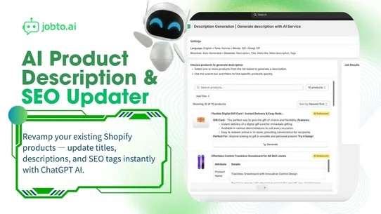 Jobto AI Product Description screenshot