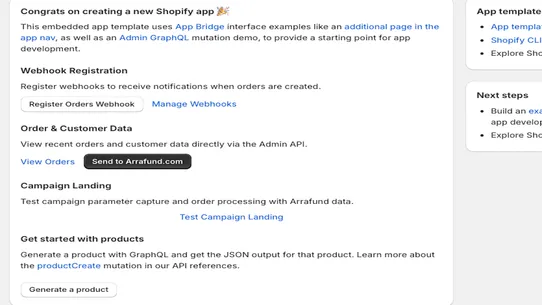 Arrafund screenshot