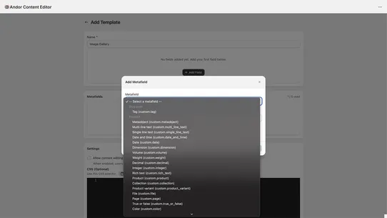 Andor Content Editor screenshot