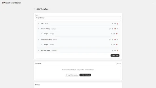 Andor Content Editor screenshot