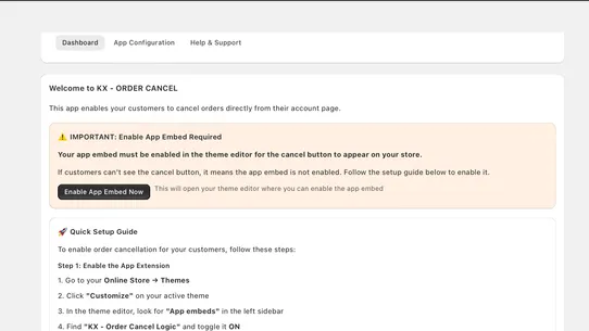 KX ‑ ORDER CANCEL screenshot