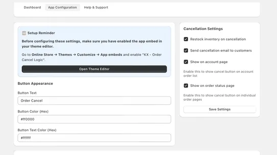 KX ‑ ORDER CANCEL screenshot