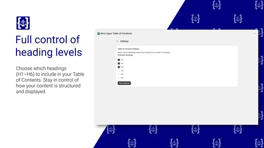 Ahoi Apps: Table of Contents screenshot