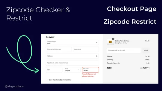 SZC Zipcode Checker &amp; Restrict screenshot