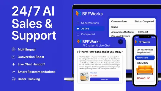 BFFWorks: AI Chatbot Live Chat screenshot