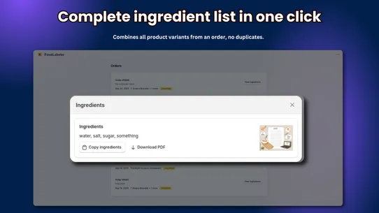 FoodLabeler: Order Ingredients screenshot