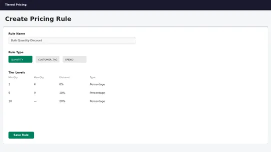 Tiered Pricing screenshot